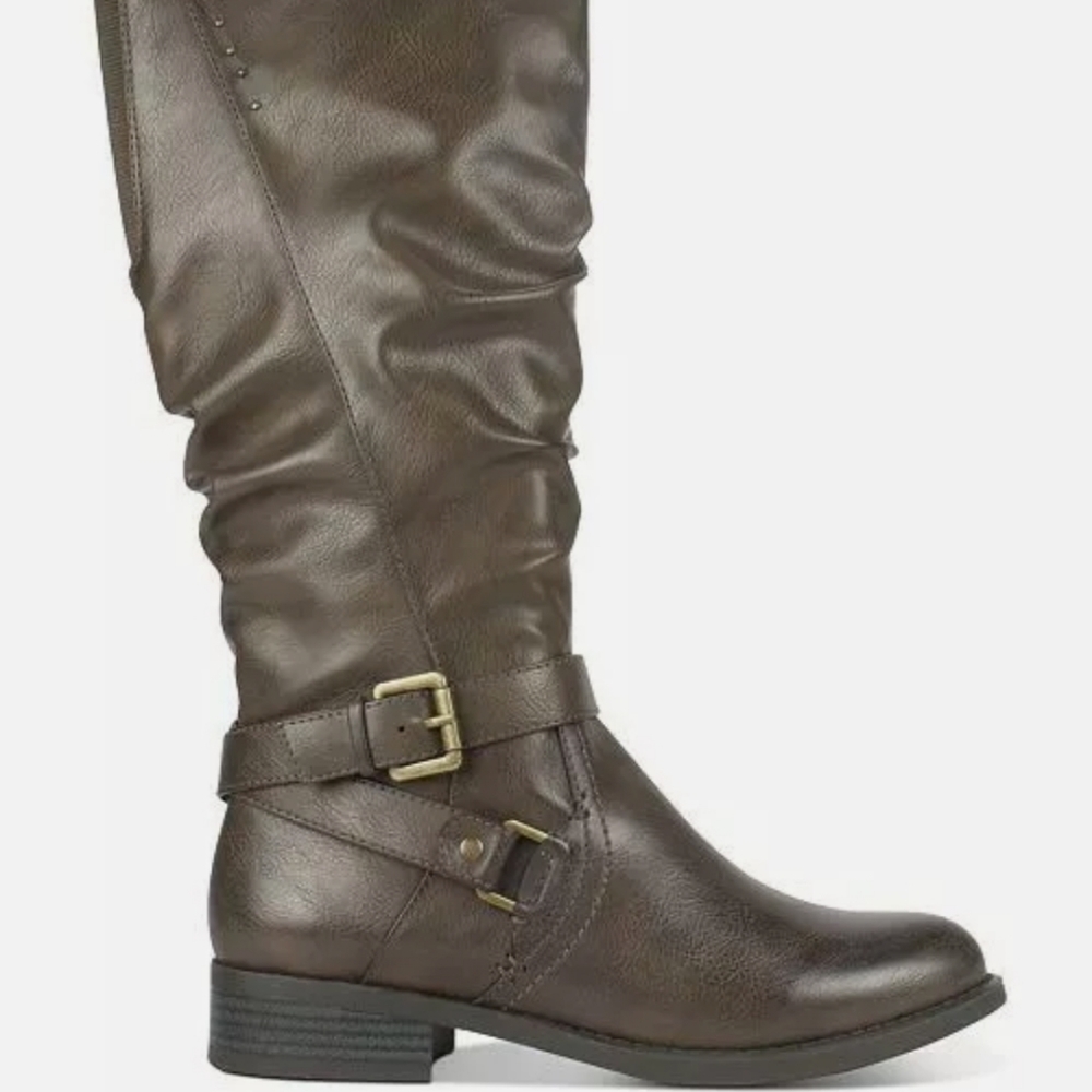 White Mountain Womens Liona Brown Knee-High Boots 9.5 Medium